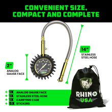 Rhino USA 75 Psi Analog Heavy Duty Tire Pressure Gauge - GRLA-GAUGE-75