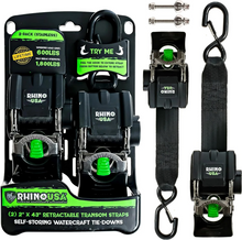 Rhino USA Retractable Transom Straps (2 Pack-Stainless) - TD-MSTR2X43-STNLS