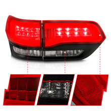 ANZO 2014-2016 Jeep Grand Cherokee LED Taillights Red/Clear - 311268