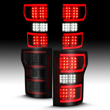 ANZO 18-19 Ford F-150 LED Taillight Black Housing Clear Lens Red Light Bar W/Sequential - 311314