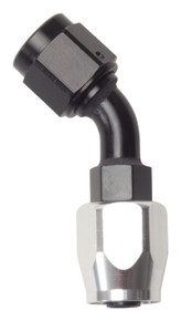 Russell Performance -6 AN Black/Silver 45 Degree Full Flow Hose End - 610093