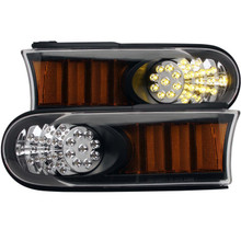 ANZO 2007-2013 Toyota Fj Cruiser LED Parking Lights Black w/ Amber Reflector - 511078