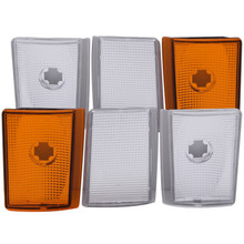 ANZO Corner Lights 1988-1993 Chevrolet C1500 Euro Corner Lights 4 Crystal Chrome / 2 Crystal Amber - 521032