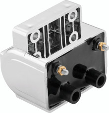 Twin Power 80-84 Big Twin and XL Ignition Coil Chrome Replaces H-D 31609-80 4 Ohm - 210536