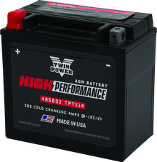 Twin Power YTX14 High Performance Battery Replaces H-D 65948-00 Made in USA 200 CCA - 485002