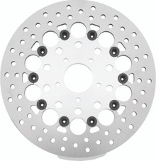 Twin Power 08-13 FLH FLT 08-16 FLHR 6-17 DYNA Front 11.8 Floating Rotor With Holes Silver - 666823