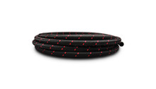 Vibrant -8 AN Two-Tone Black/Red Nylon Braided Flex Hose (20 foot roll) - 11978R