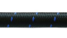 Vibrant -6 AN Two-Tone Black/Blue Nylon Braided Flex Hose (5 foot roll) - 11986B