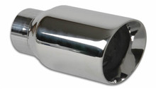 Vibrant 3in Round SS Exhaust Tip (Double Wall Angle Cut Beveled Outlet) - 1209