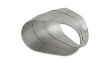 Vibrant Horizontal 304 SS Oval Pie Cuts 3.5in OD Tight 45 Degree Elbow - 13580