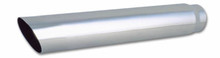 Vibrant 4in Round SS Truck/SUV Exhaust Tip (Single Wall Angle Cut) - 3in inlet 20in long - 1557