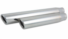 Vibrant 3.5in Round SS Truck/SUV Exh Tip (Single wall Angle Cut Rolled Edge) - 3in inlet 11in long - 1578