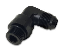 Vibrant -8AN Male Flare to Male -6AN ORB Swivel 90 Degree Adapter Fitting - Anodized Black - 16963