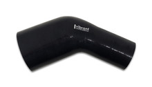 Vibrant 3in ID x 3.50in ID Gloss Black Silicone 45 Degree Transition Elbow - 19769