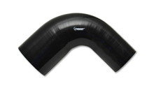 Vibrant 3in ID x 3.5in ID x 4in Long Gloss Black Silicone 90 Degree Transition Elbow - 2784