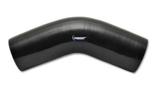 Vibrant 4 Ply Reinforced Silicone Elbow Connector - 1.75in I.D. - 45 deg. Elbow (BLACK) - 2854