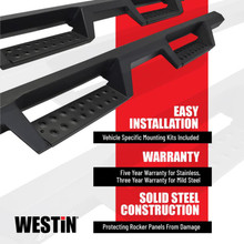 Westin 04-13 Chevy Silverado 1500 Crew Cab 2004-2013 HDX Drop Nerf Step Bars - Textured Black - 56-11955