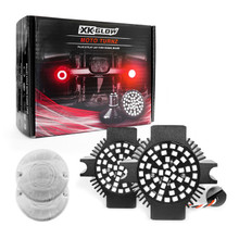 XK Glow Motorcycle Rear LED Turn Signal Kit - Flat Style Clear Lenses - XK1157F-RR-C