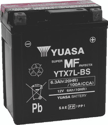 Yuasa YTX7L-BS Maintenance Free AGM 12-Volt Battery w/Bottle - YUAM327BS