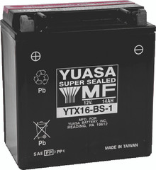 Yuasa YTX16-BS-1 Maintenance Free AGM 12-Volt Battery w/Bottle - YUAM32X61