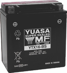 Yuasa YTX16-BS Maintenance Free AGM 12-Volt Battery w/Bottle - YUAM32X6S