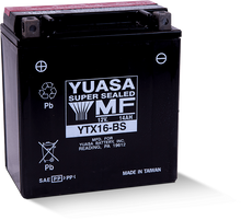 Yuasa YTX16-BS Maintenance Free AGM 12-Volt Battery w/Bottle - YUAM32X6S
