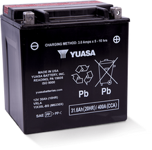 Yuasa YIX30L-BS-PW High Performance Maintenance Free AGM 12-Volt Battery w/Bottle - YUAM6230XPW