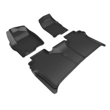 3D MAXpider 19-24 GMC Sierra Kagu 1st & 2nd Row Floormats - Black - L1GM03201509