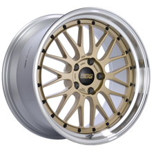 BBS LM 20x9 5x114.3 ET28 PFS Gold Center Diamond Cut Lip Wheel - 82mm PFS Required - LM451GPK