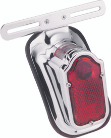 Bikers Choice 40-54 Big Twin And Custom Use Chrome Tombstone Taillight 12V Replaces H-D 68003-47T - 492476