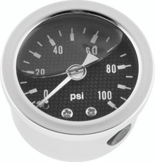 Bikers Choice 0-100 PSI Oil Pressure Gauge Carbon Face Stainless Bezel Liquid Filled Univ Custom - 496456