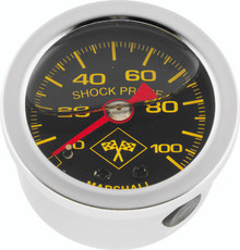 Bikers Choice 0-100 PSI Oil Pressure Gauge Black Face Stainless Bezel Liquid Filled Universal Custom - 496458