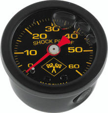 Bikers Choice 0-60 PSI Oil Pressure Gauge Black Face Black Bezel Liquid Filled Universal Custom - 496459