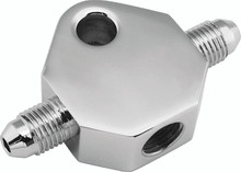 Bikers Choice Chrome Brake Tee 1/8 NPT Center Hole Male AN-3 Side Holes - 498410