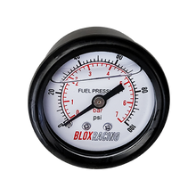 BLOX Racing Liquid-Filled Fuel Pressure Gauge 0-100psi (White Face) - BXGA-00125-WH