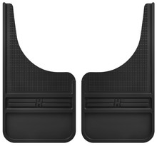 Husky Liners Universal 12in Wide Black Rubber Front Mud Flaps w/o Weight - 55000