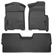 Husky Liners 09-12 Ford F-150 Super Crew Cab WeatherBeater Combo Black Floor Liners - 98331