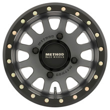 Method MR401 UTV Beadlock 14x7 / 4+3/13mm Offset / 4x136 / 106mm CB Titanium Wheel- Matte Black Ring - MR40147047843B