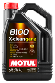 Motul 5L Synthetic Engine Oil 8100 X-CLEAN Gen 2 5W40 - 109762