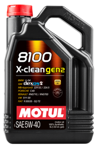 Motul 5L Synthetic Engine Oil 8100 X-CLEAN Gen 2 5W40 - 109762