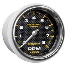 Autometer Marine Carbon Fiber 3-3/8in 8k RPM Tachometer - 200779-40