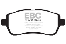 EBC 10+ Ford Fiesta 1.6 Ultimax2 Front Brake Pads - UD1454