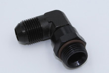 Fragola -8AN x 3/4 - 16 (8) 90 Degree Swivel - Black - 499208-BL