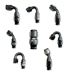 Fragola -6AN Real Street x 120 Degree Hose End Black For PTFE Hose - 681206-BL