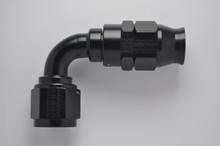 Fragola -6AN Real Street x 90 Degree Hose End Black For PTFE Hose - 689006-BL