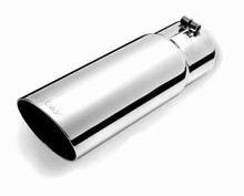 Gibson Round Single Wall Angle-Cut Tip - 3.5in OD/2.75in Inlet/10in Length - Stainless - 500420
