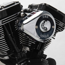 S&S Cycle 01-15 Fuel-Injected Softail Models Stealth Air Cleaner Kit w/ Chrome Mini Teardrop Cover - 170-0441