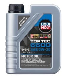 LIQUI MOLY 1L Top Tec 6600 Motor Oil SAE 0W20 - 22044