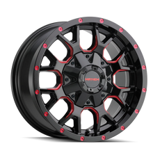 Mayhem 8015 Warrior 20x9 / 6x135 BP / 18mm Offset / 106mm Hub Black w/ Prism Red Wheel - 8015-2937BTR18