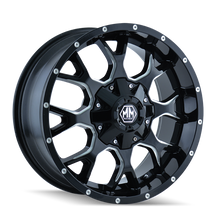 Mayhem 8015 Warrior 20x9 / 8x180 BP / 0mm Offset / 124.1mm Hub Black w/ Milled Spokes Wheel - 8015-2978M